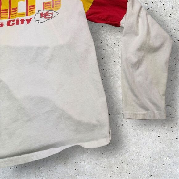 Kansas City Chiefs Junk Food Clothing Long Sleeve Colorblock Shirt Size M NFL - Picture 6 of 10